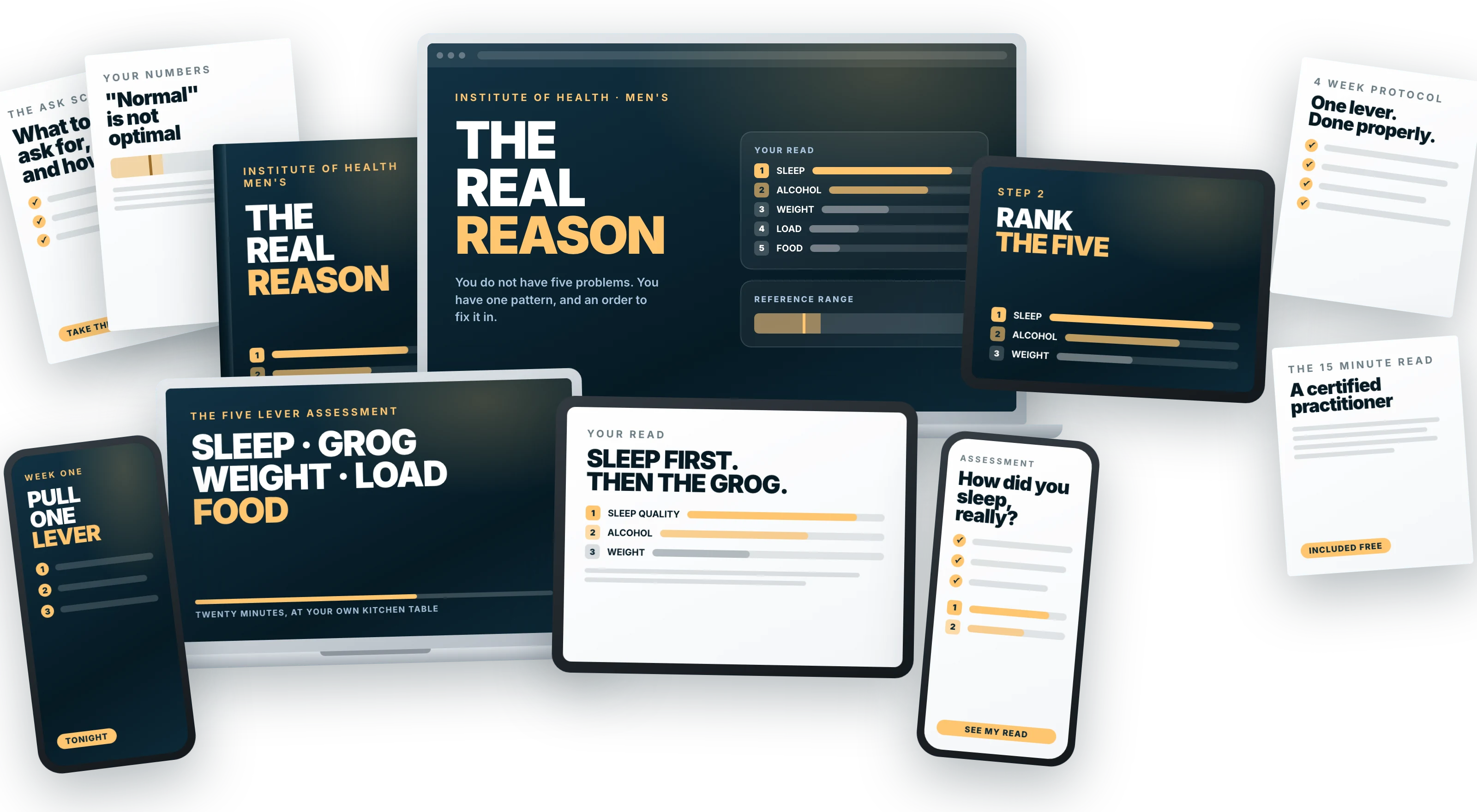 Everything in The Real Reason: the assessment, Your Read, the four week protocol and the scripts